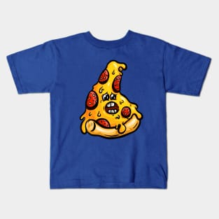 Freaked Out Cartoon Pepperoni Pizza Slice Logo Kids T-Shirt